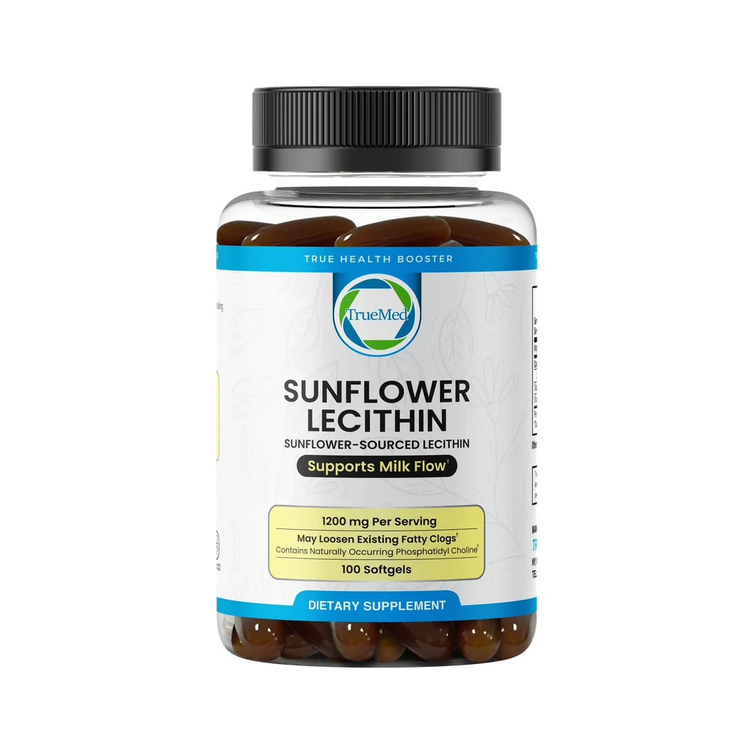 TrueMed Sunflower Lecithin Mother’s Milkflow Support – 100 Softgels, 1200 mg Per Serving